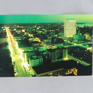 Vintage Postcard - Vancouver Downtown at Night - Natural Color Reproductions